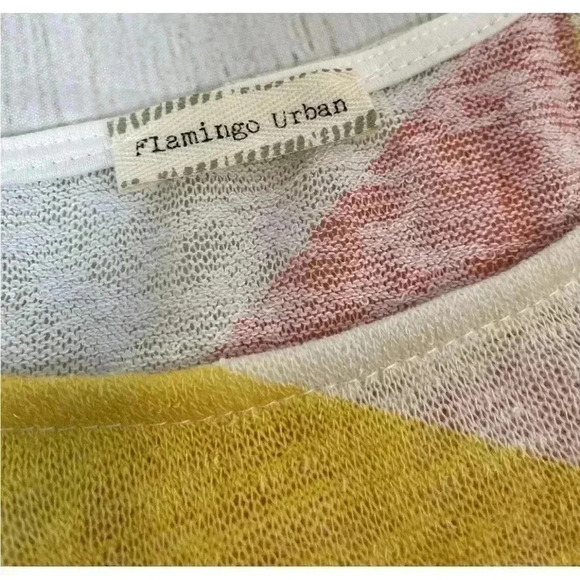 FLAMINGO URBAN Fashion Break Stripe Adjustable 3/4 Sleeve‎ Scoop Woman’s Size M - Picture 14 of 16